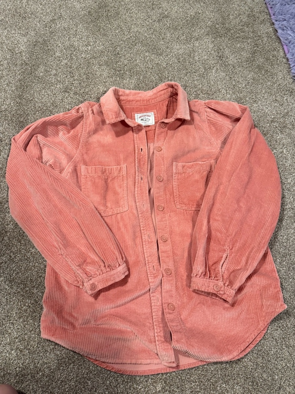 XS American Eagle Outfitters Coral Corduroy Shirt
